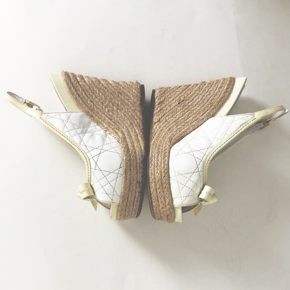 Dior Sandals White Patent Cannage Sandal Platform 38.5 in Box with Dustbag - Picture 4 of 8